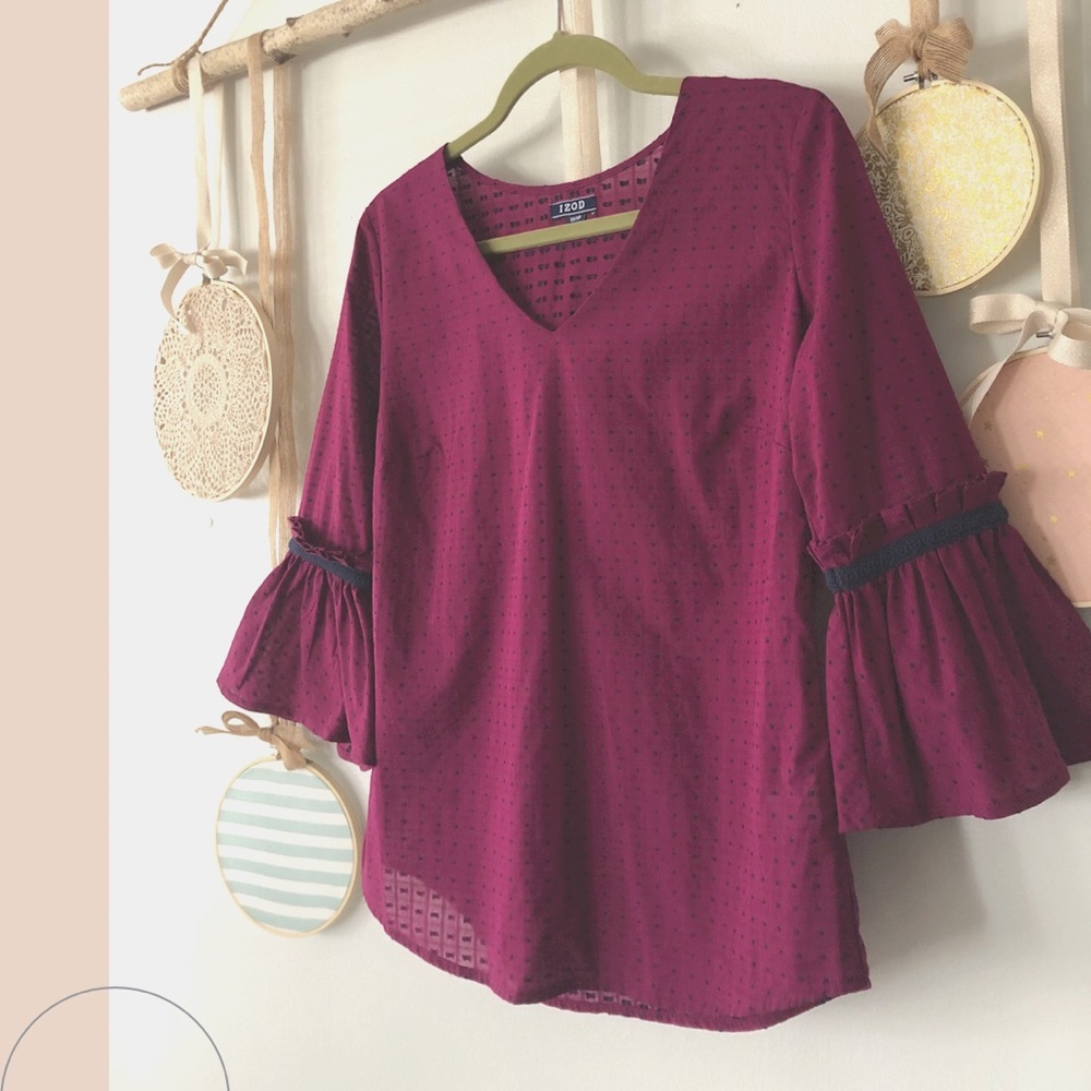 IZod Dotted Blouse